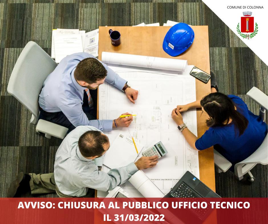 Chiusura ricevimento al pubblico ufficio Tecnico