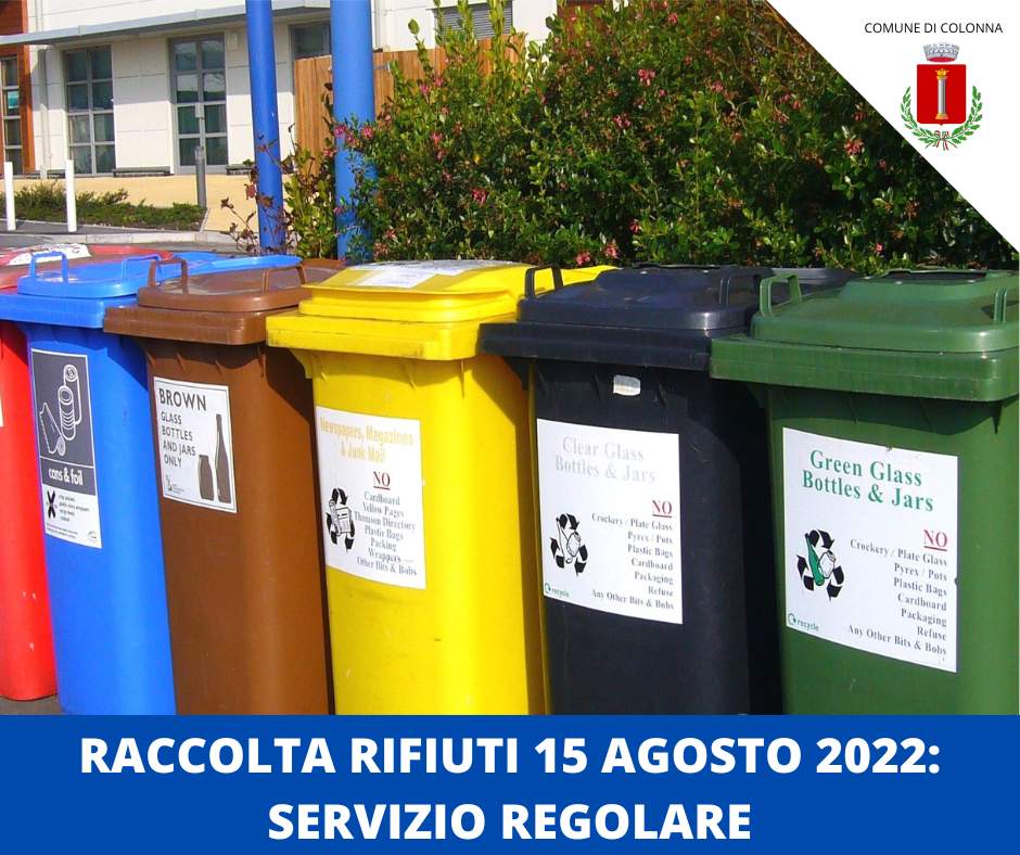 Servizio raccolta rifiuti il 15 agosto 2022