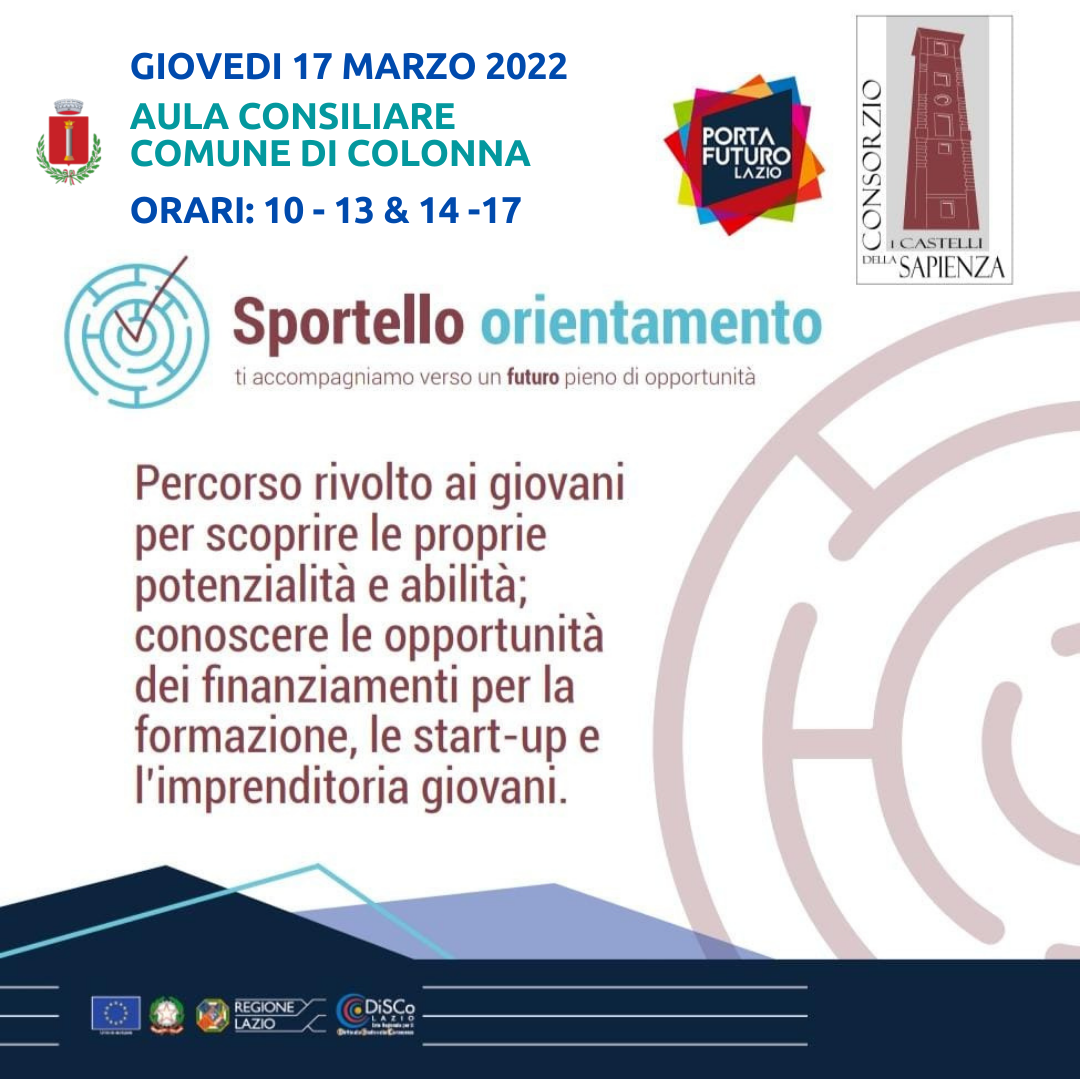 Sportello Orientamento Giovani: Giovedì 17 marzo 2022 