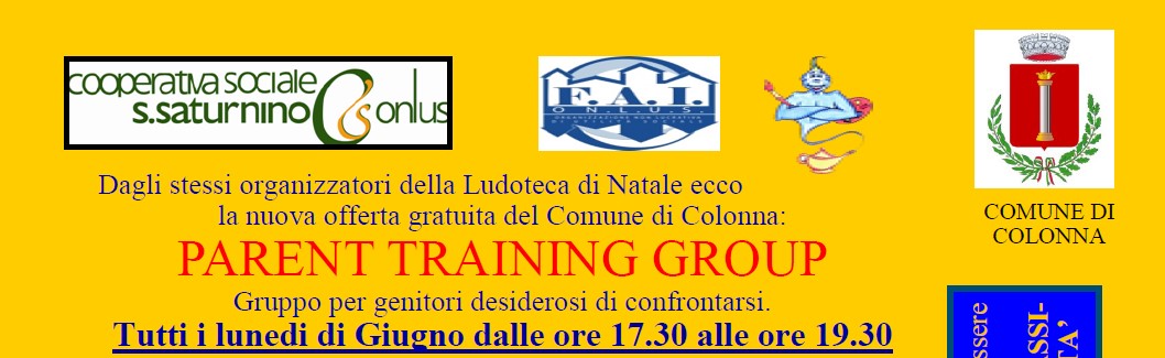 PARENT TRAINING GROUP - incontri di gruppo per genitori