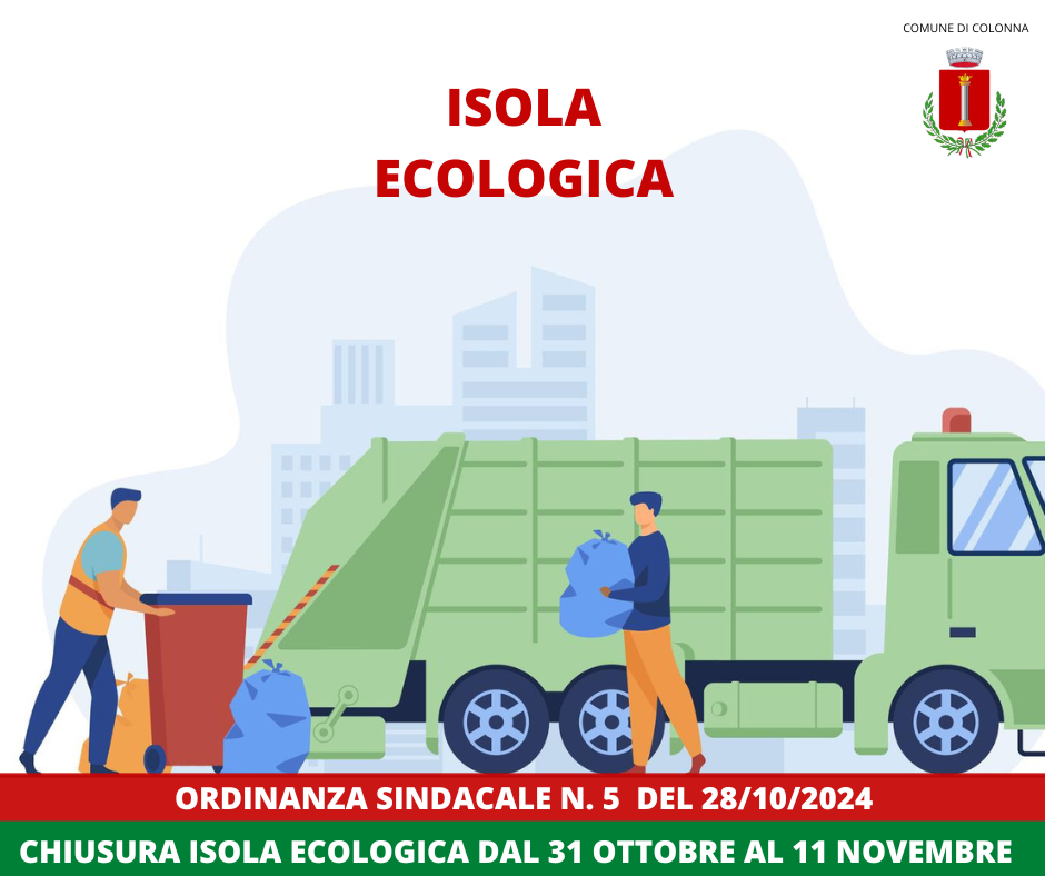 Chiusura Isola Ecologica: dal 31 ottobre al 11 novembre 