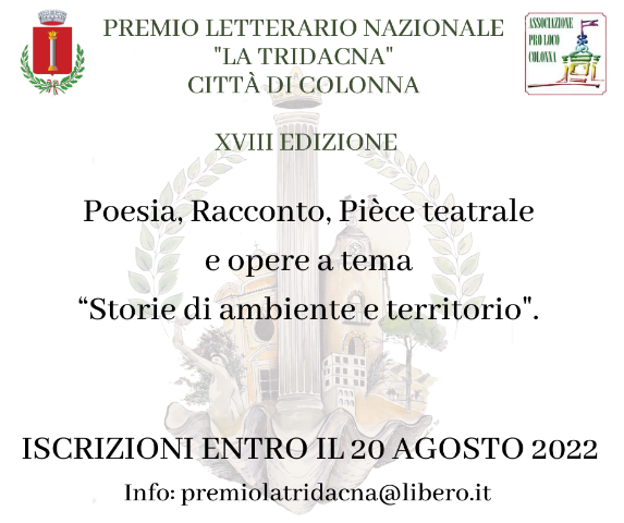 Esito XVIII ed. Premio Letterario Nazionale "La Tridacna" Città di Colonna