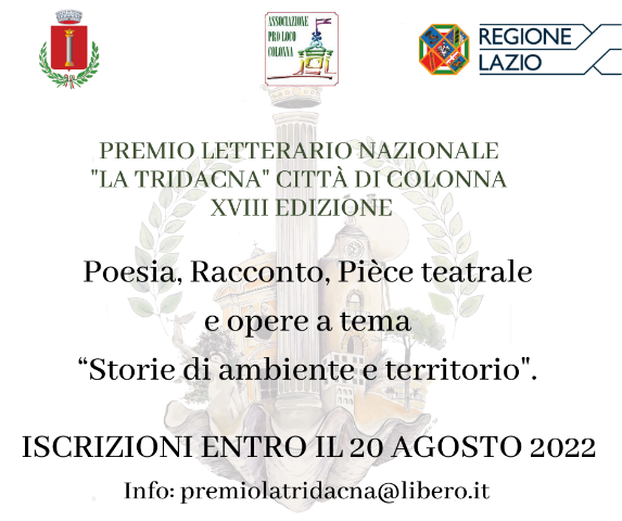 Premio Letterario Nazionale La Tridacna Città di Colonna XVIII EDIZIONE 2022