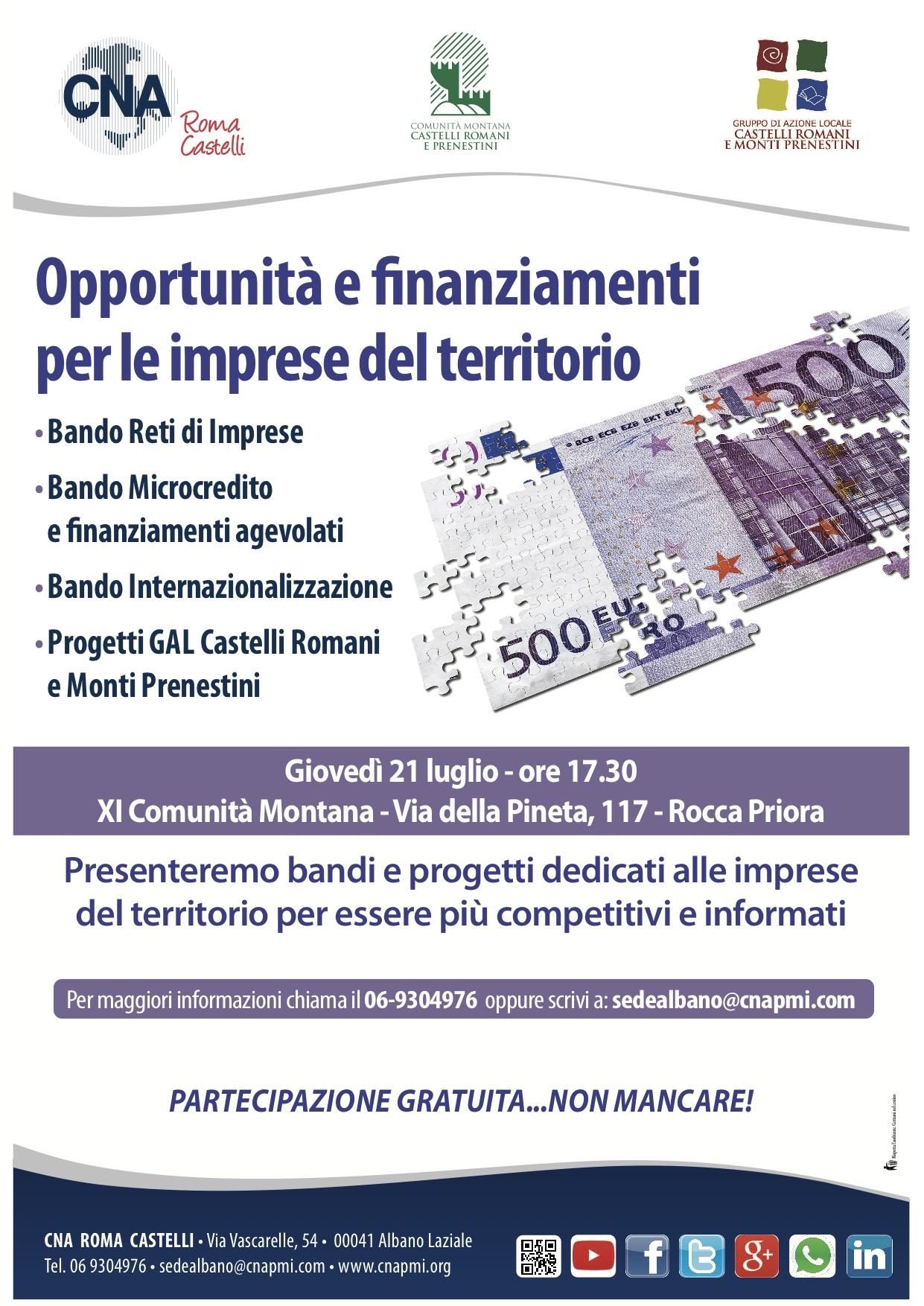 Convegno su opportunità e finanziamenti per le imprese del territorio