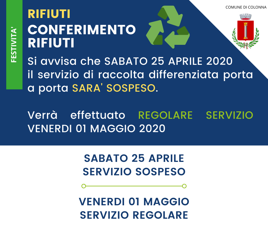 Festività: Avviso raccolta differenziata