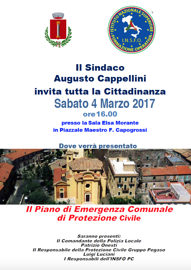 Piano di Emergenza Comunale di Protezione Civile
