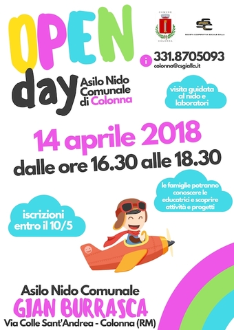 Open day - 14 aprile 2018 - Asilo nido comunale "Gian Burrasca"