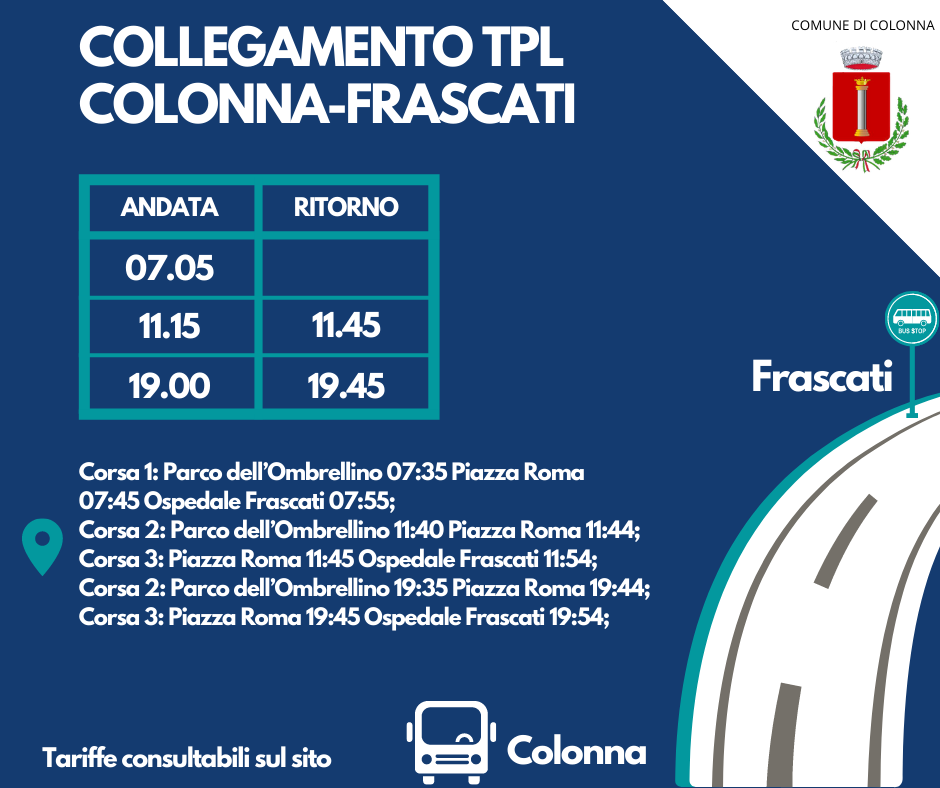 Nuovo collegamento TPL Colonna-Frascati