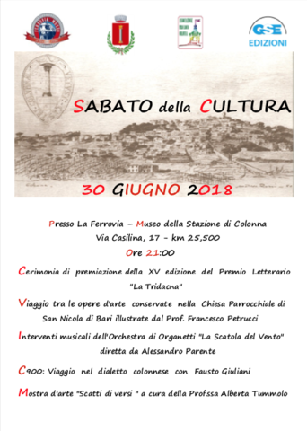 Sabato della Cultura - Colonna 30.06.2018