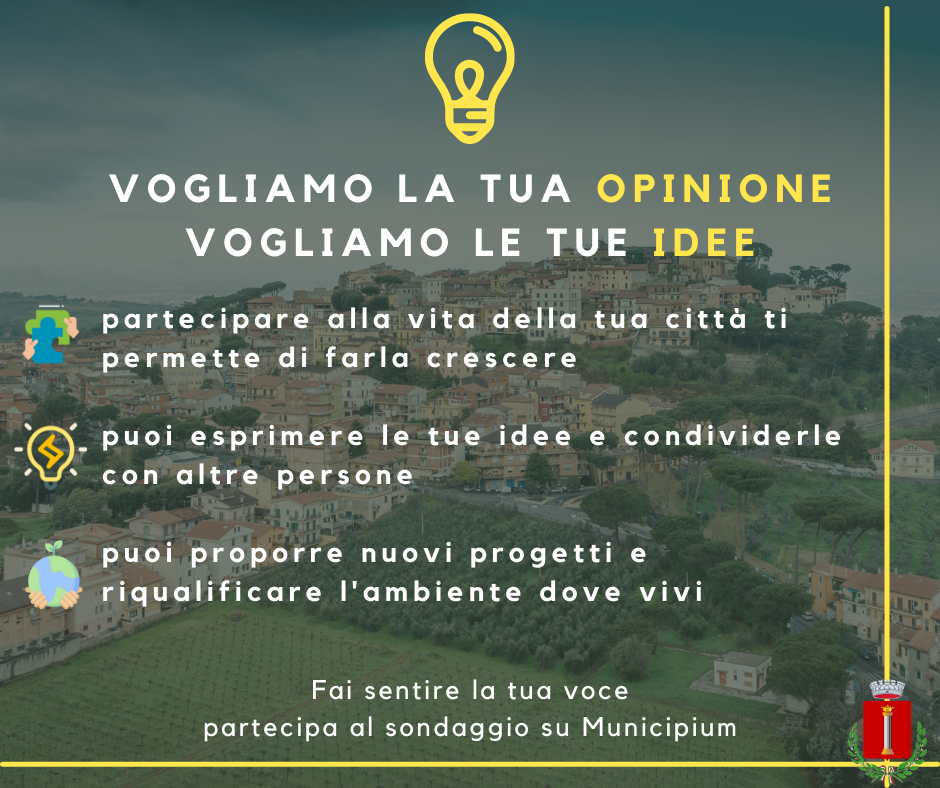 C'è un nuovo sondaggio per te: Conoscere il tuo pensiero aiuta il Comune 