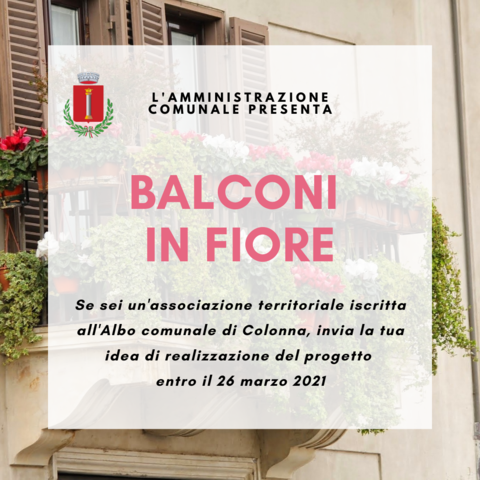 Manifestazione di interesse: Iniziativa "Balconi in fiore"